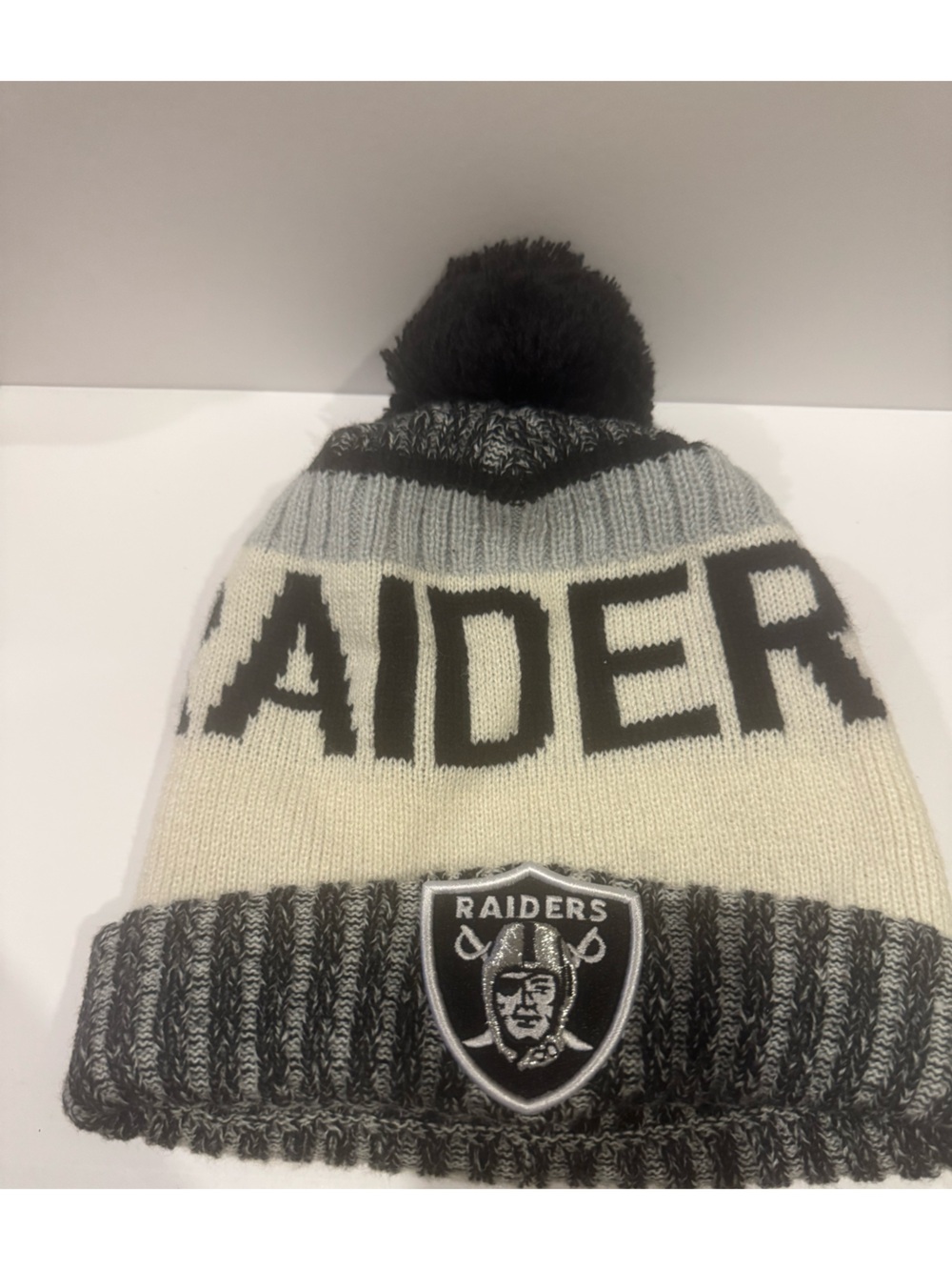 New Era Black, Gray, Cream NFL Knit Pom Beanie